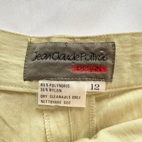 JEAN CLAUDE POITRAS BEIGE POLYNOSIC HIGH RISE TROUSER PANTS - 12 - Picture 4 of 8